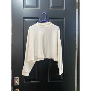 Cotton On Women's White Mockneck Long Sleeves Sweater Size Medium